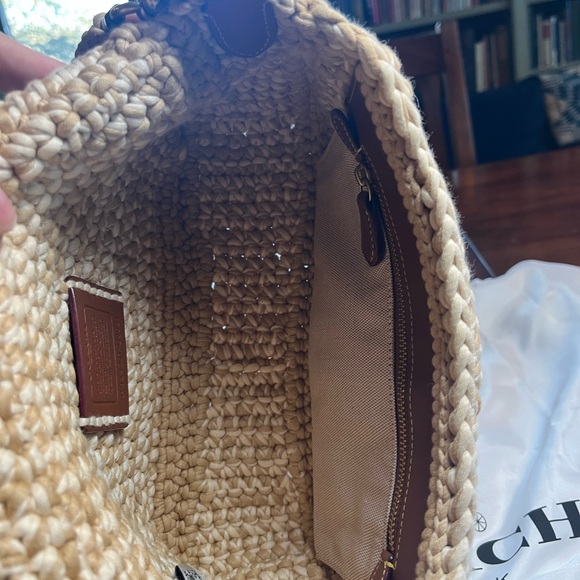 Coach Natural Tabby Crochet Raffia Shoulder Bag - Picture 8 of 8